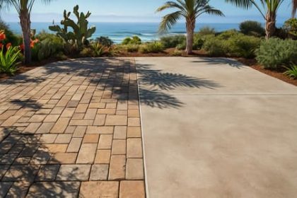 paver and concrete patio